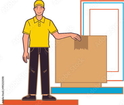 Courier Delivering Package