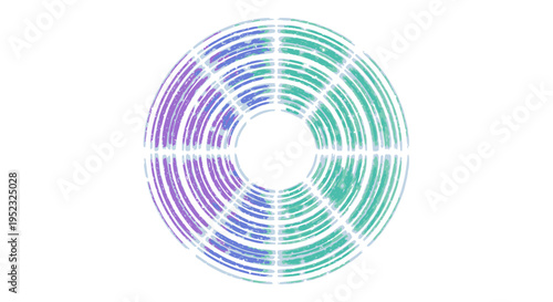 Abstract Circular Pattern with Teal and Violet Hues