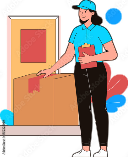 Courier Delivering Package