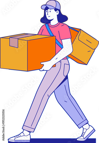 Courier Delivering Package