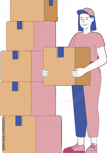 Courier Delivering Package