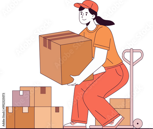 Courier Delivering Package