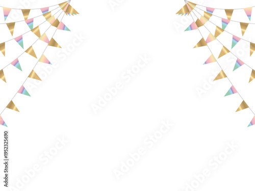 ガーランド三角ひも、曲線、金20虹淡F4