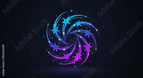 Cosmic Swirl with Stars and Galaxy Effect