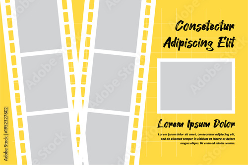 Pictures or photos frame collage, page grid layout abstract photo frames and digital photo wall template