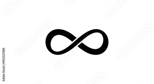 A simple black infinity symbol on a white background.