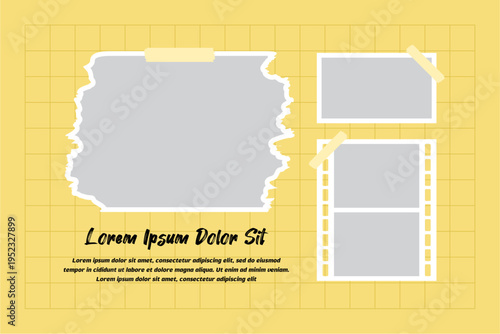 Pictures or photos frame collage, page grid layout abstract photo frames and digital photo wall template