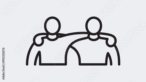 Two people standing together in a supportive and friendly manner with their arms around each other