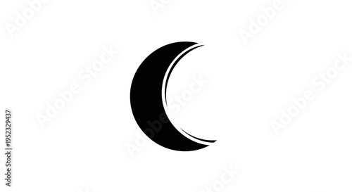 Simple black crescent moon icon on a white background.