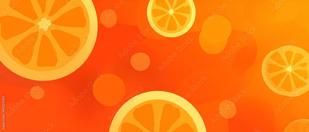 custom made wallpaper toronto digitalAnimated abstract with vibrant oranges and bokeh over a warm orange gradient, creating a fresh, cheerful aesthetic