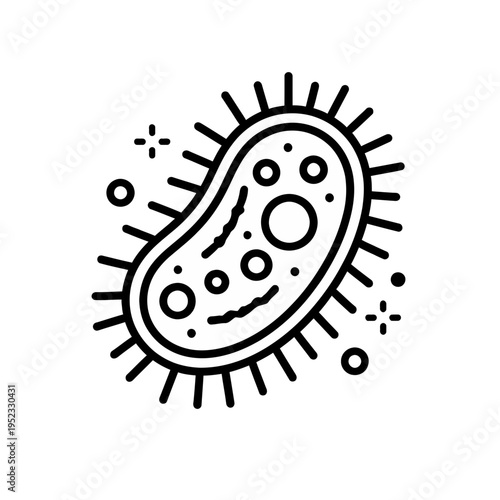 Valokuva Microscopic view of a single bacterium, illustrating its cellular structure and