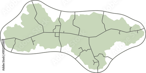 Island map with regions vector