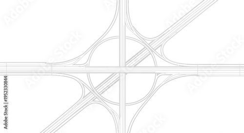 Highway interchange road network vector