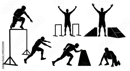Athletic Silhouettes: Obstacle Course Training, Sprinting, Jumping, and Agility Drills