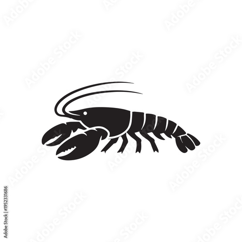 Minimalist Lobster Silhouette Icon