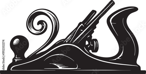 Wood plane tool icon vector illustration isolated on transparent background