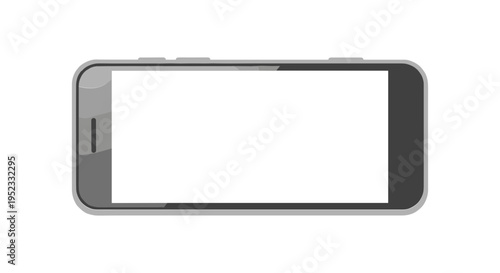 Modern Smartphone with Blank White Screen.