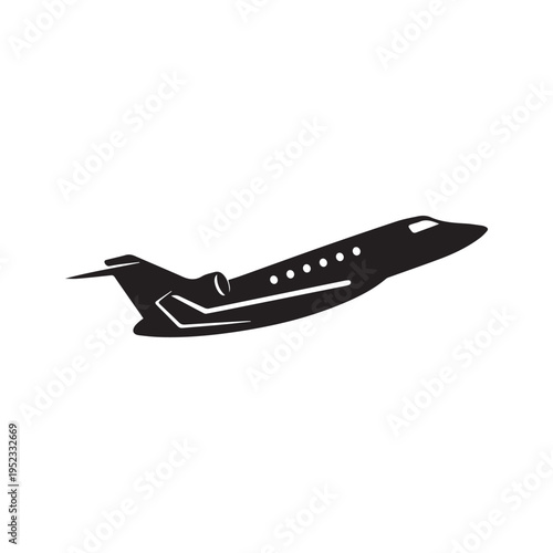Private Jet Silhouette Icon