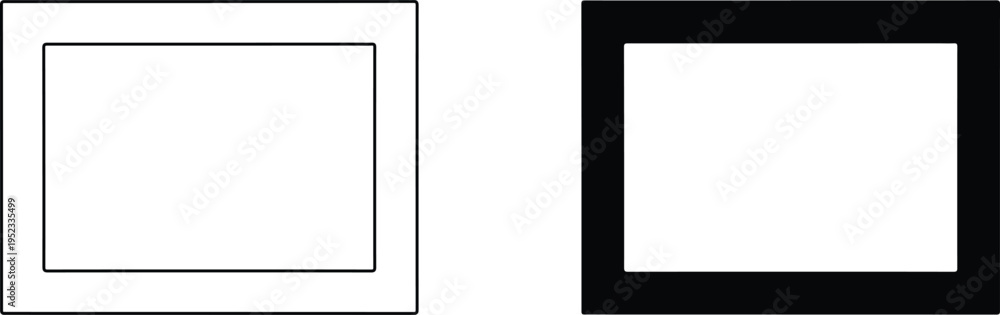 Obraz premium Rectangle frames with different border styles on white background