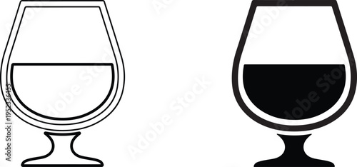 Glasses one filled one empty isolated