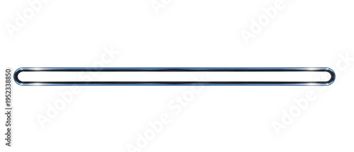 Steel double rounded pipe, horizontal. On isolated transparent background.