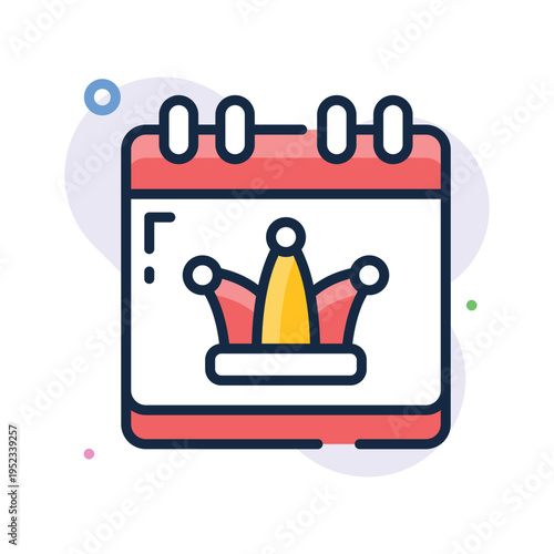 Modern outline icon representing april fools day celebration calendar