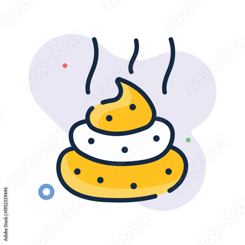 Visually appealing outline icon showing poop used for funny prank