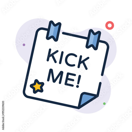 Easy to edit outline icon of kick me prank sign