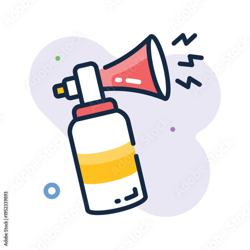Latest outline icon of air horn loud prank sound gadget