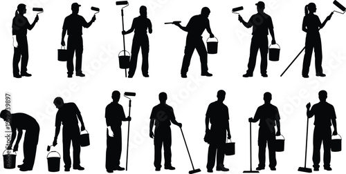 Pickup truck delivery icons set, cargo boxes transport illustration, flatbed and box truck silhouettes, logistics shipping vehicle clipart isolated on white background