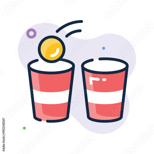 A captivating outline icon representing beer pong party game