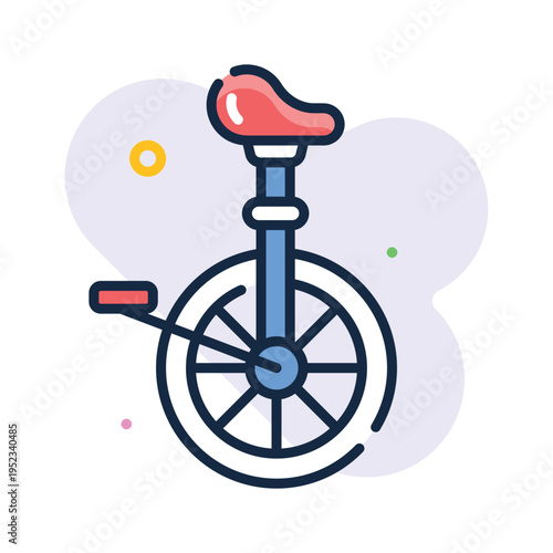 Visually engaging outline icon of circus unicycle performance