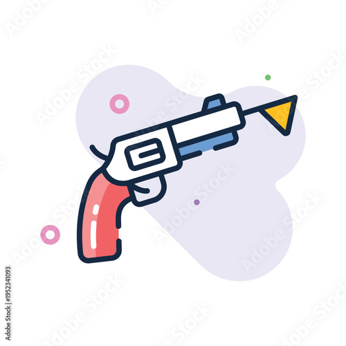 An editable outline icon of toy gun prank prop