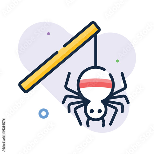 Modern outline icon showing fake spider scary prank