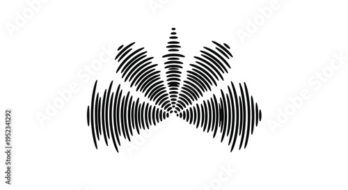 Abstract sound wave design radiates outward in a symmetrical pattern.