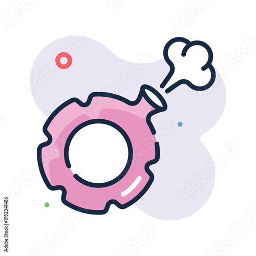 A funny outline icon representing whoopee cushion prank toy