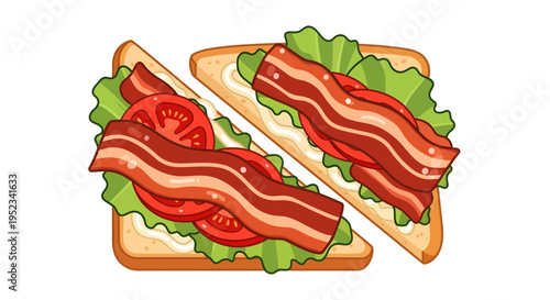 Delicious Bacon Lettuce Tomato Sandwich Slices.