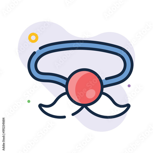 Well designed outline icon showing clown nose comedy accessory