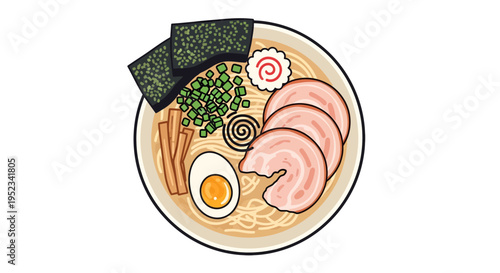 Delicious Bowl of Ramen Noodles with Toppings 4.
