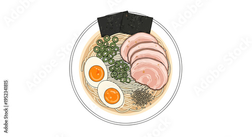 Delicious Bowl of Ramen Noodles with Toppings 5.