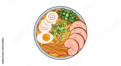 Delicious Bowl of Ramen Noodles with Toppings 8.