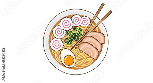 Delicious Bowl of Ramen Noodles with Toppings 14.