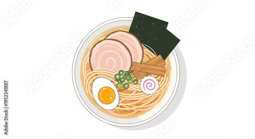 Delicious Bowl of Ramen Noodles with Toppings 13.