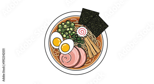 Delicious Bowl of Ramen Noodles with Toppings 31.