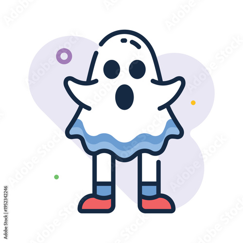 An amazing outline icon showing ghost prank halloween character