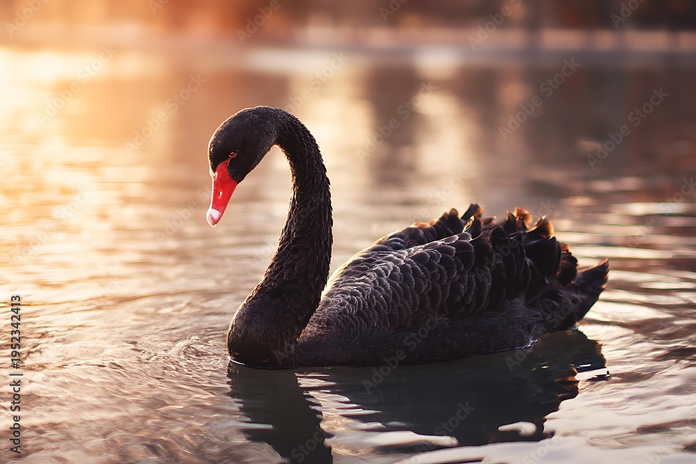 Obraz premium black swan on the lake