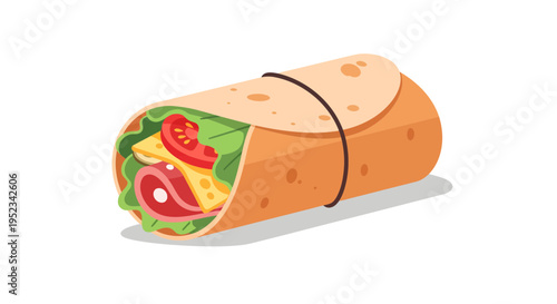 Deliciously Wrapped Burrito Filled With Fresh Ingredients 1.
