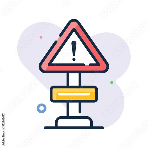 Well designed outline icon representing prank warning safety sign