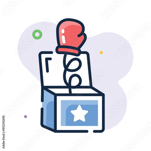 Visually engaging outline icon of punch box surprise prank toy