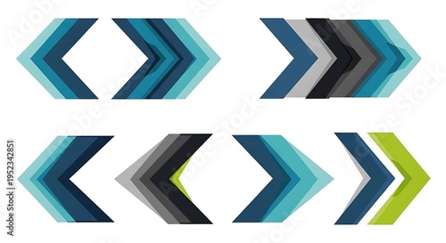 A sequence of vibrant colorful 3d blocks arranged in a curved path on a clean white background isolated on white background